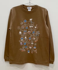 Cat Family Tree 長袖Tシャツ (camel)