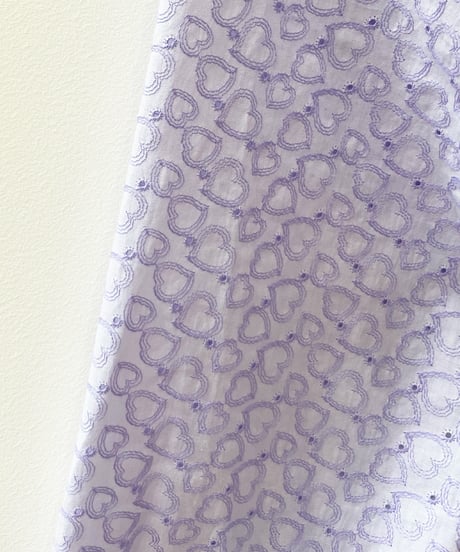 ハートボタンカンフーブラウス（刺繍） (lavender)