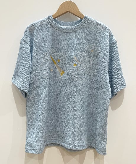 マーメイドシェル刺繍Tシャツ (light blue)