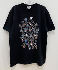 Cat Family Tree 半袖Tシャツ (black)