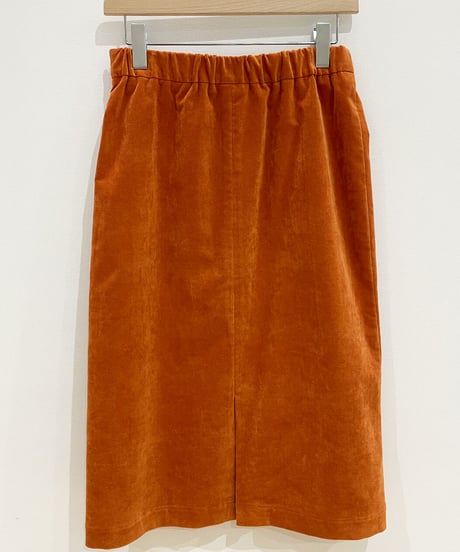 <SAMPLE SALE> イチョウ刺繍別珍スカート (orange)