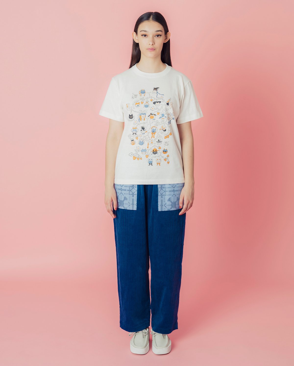 Cat Family Tree 半袖Tシャツ (cream) | migh-T by Kumi