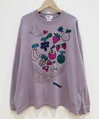 フルーツバスケットのオーバーサイズ長袖Tシャツ (mauve)