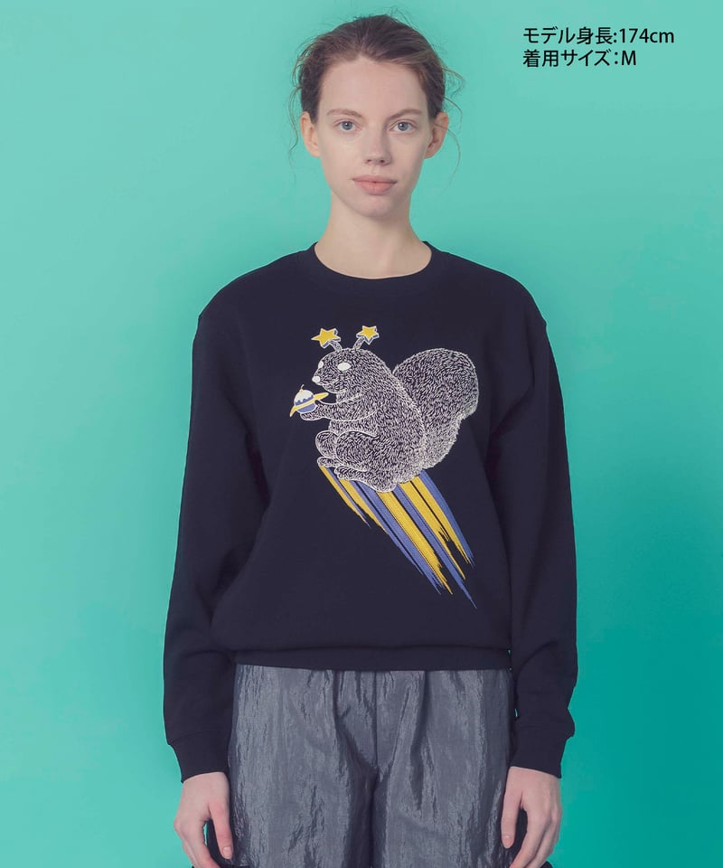 宇宙のリススウェット (black) | migh-T by Kumiko Watari