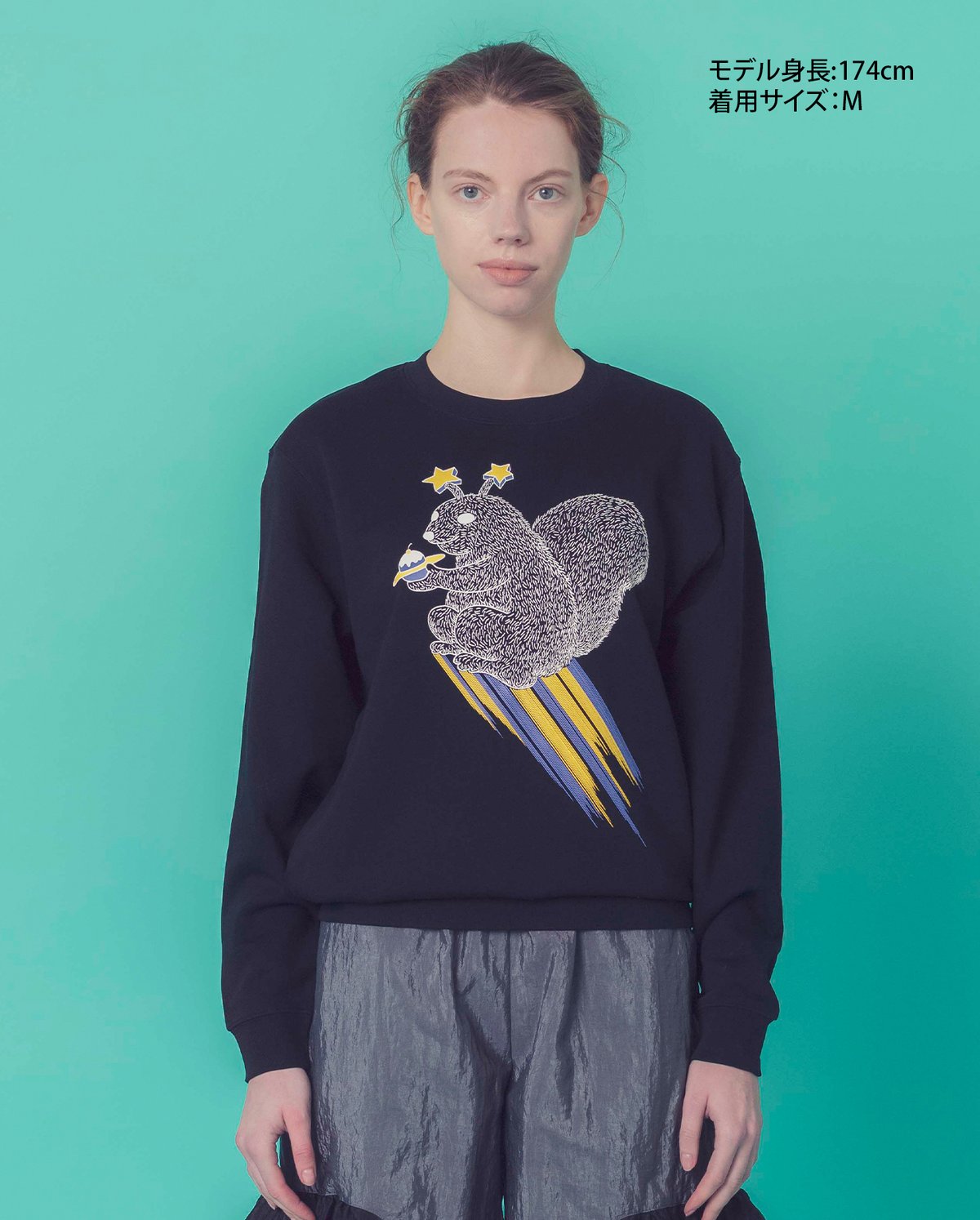 宇宙のリススウェット (black) | migh-T by Kumiko Watari