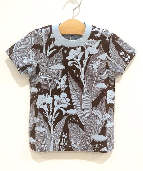 カンナの花キッズTシャツ (brown)