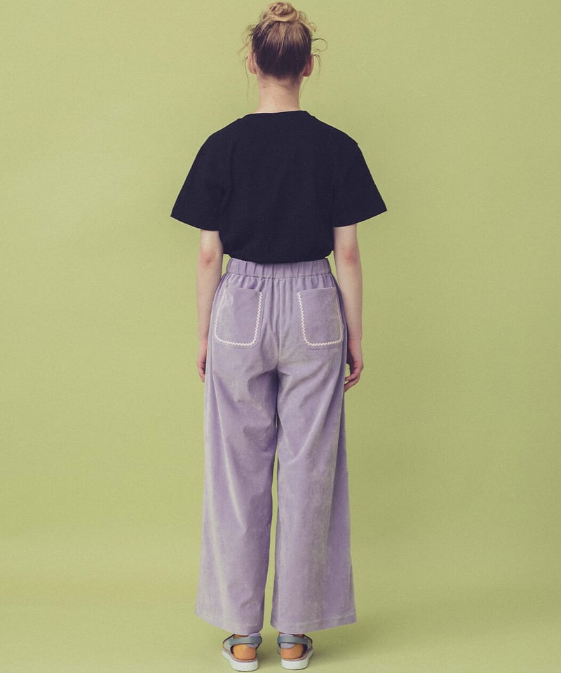 SAMPLE SALE> 別珍ワイドパンツ (lavender) | migh-T by K
