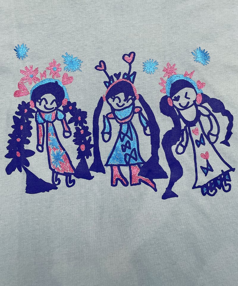 美品✨ドゥーズィエムクラス　DUKE タックシャツ　オーバーサイズ　コットン　青 オーガニックコットンTシャツ Laughter is best medicine