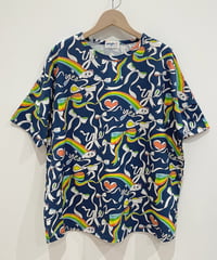 YesリボンプリントTシャツ (navy)