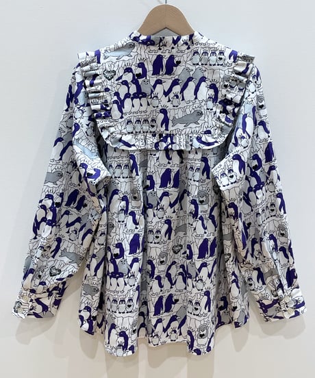 U.P.K. プリントブラウス (white)