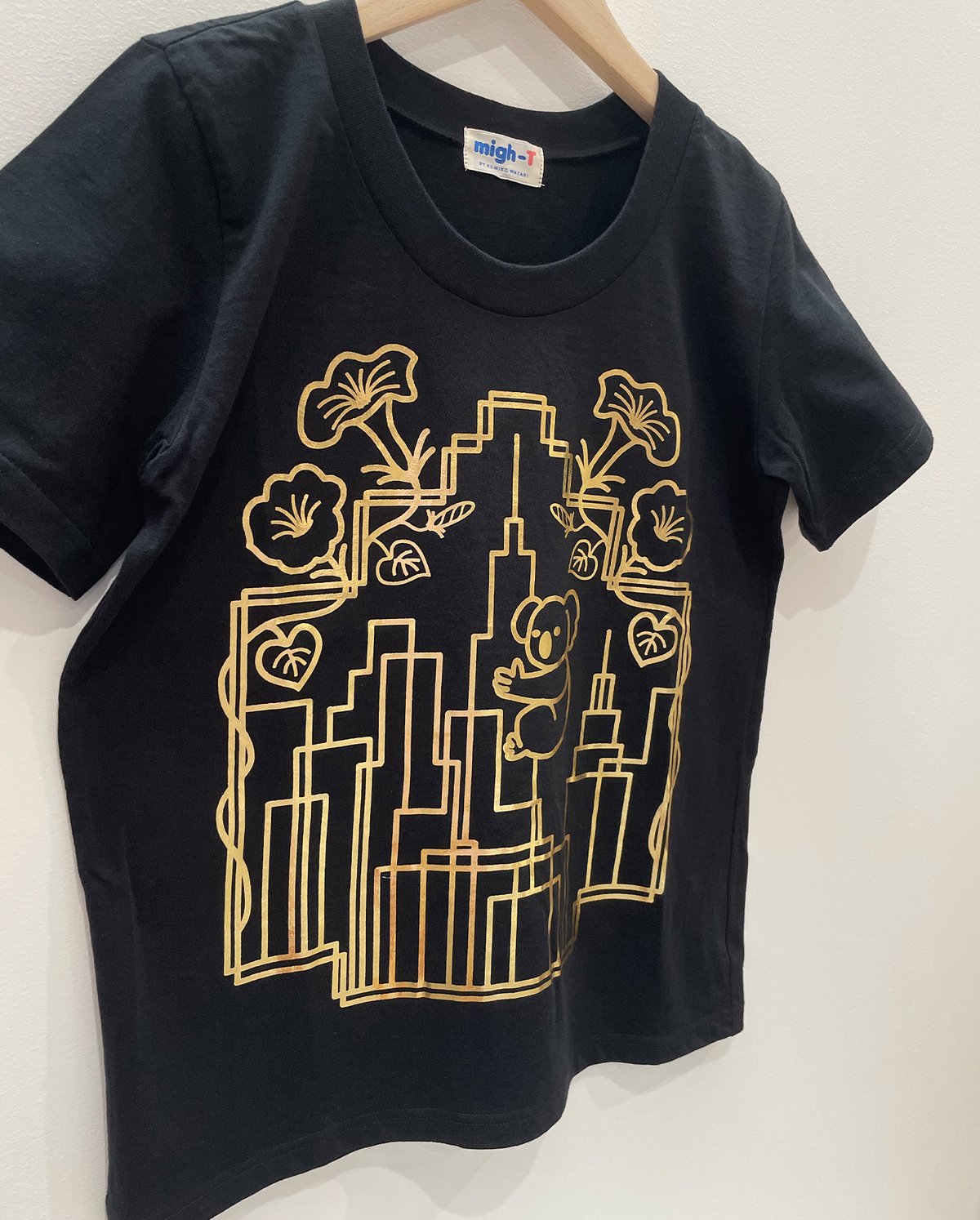 アドミラル☆モノトーンTシャツ アールデコビルプリントTシャツ（black) | migh-T by Kumiko Watari