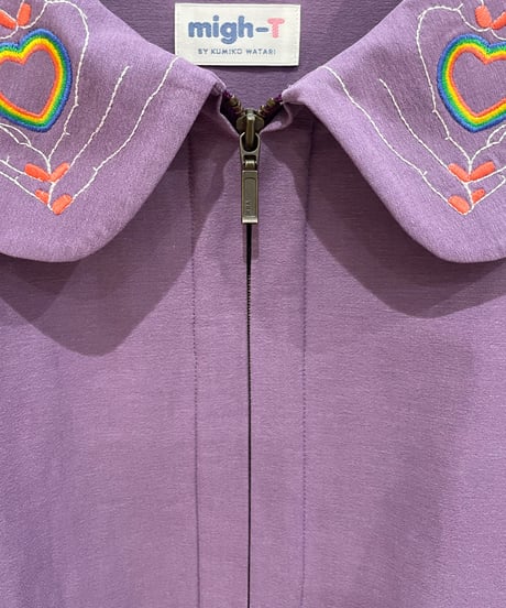 ハートサイン刺繍えりジャケット (purple)