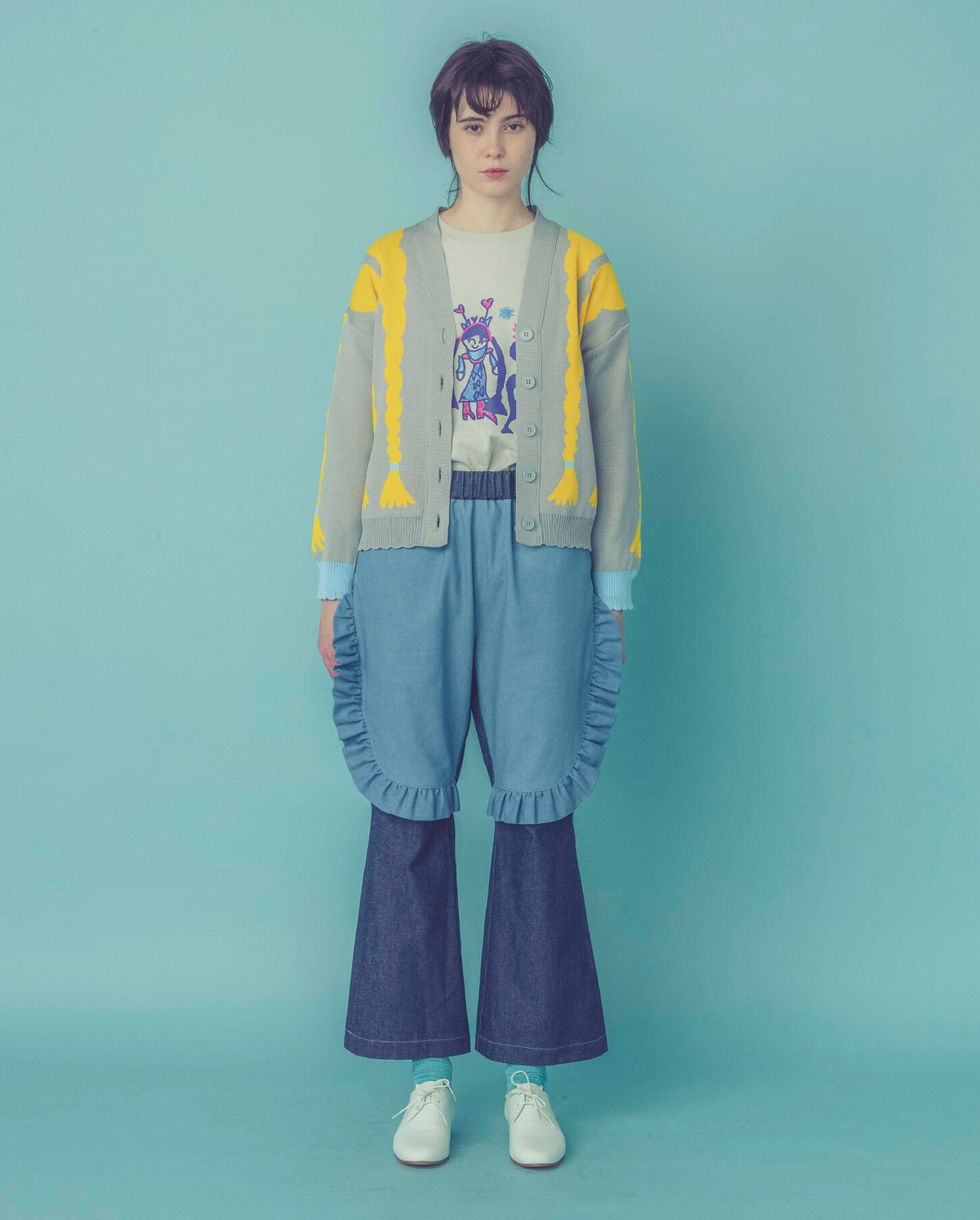 三つ編みカーディガン (grey) | migh-T by Kumiko Watari