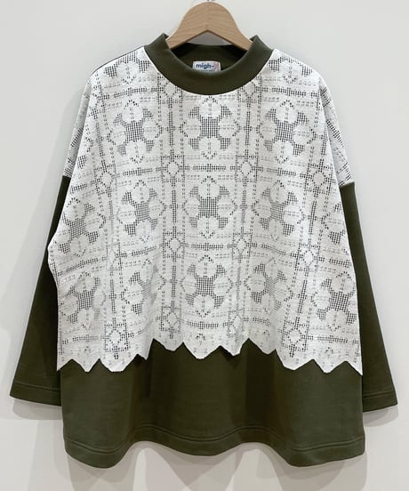 クラフトレーススウェットチュニック (olive)