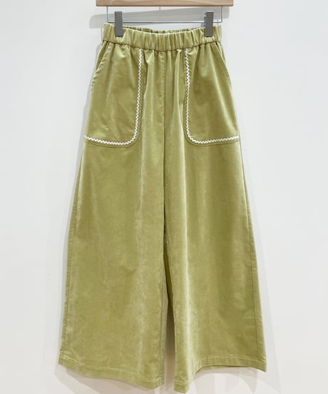 <SAMPLE SALE> 別珍ワイドパンツ (light green)