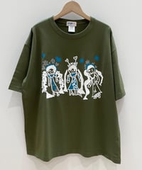 トリオ半袖オーバーサイズTシャツ (olive)