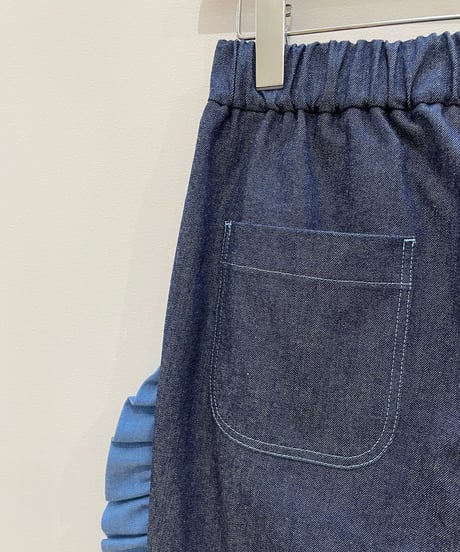 エプロンデニムパンツ (blue)