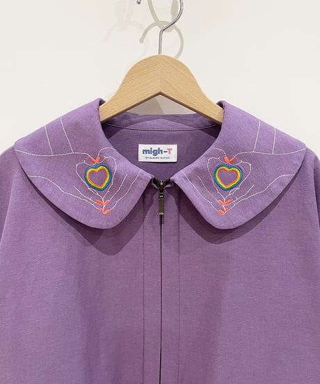 ハートサイン刺繍えりジャケット (purple)