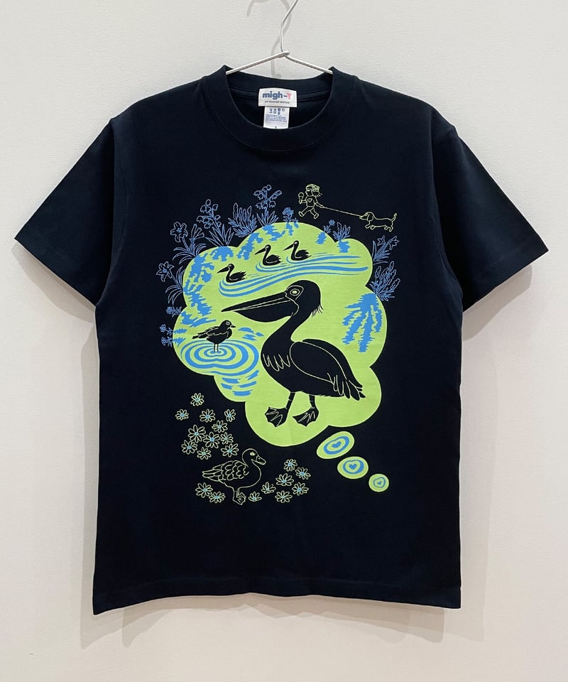ペリカンドリームTシャツ (dark navy) | migh-T by Kumiko Watari