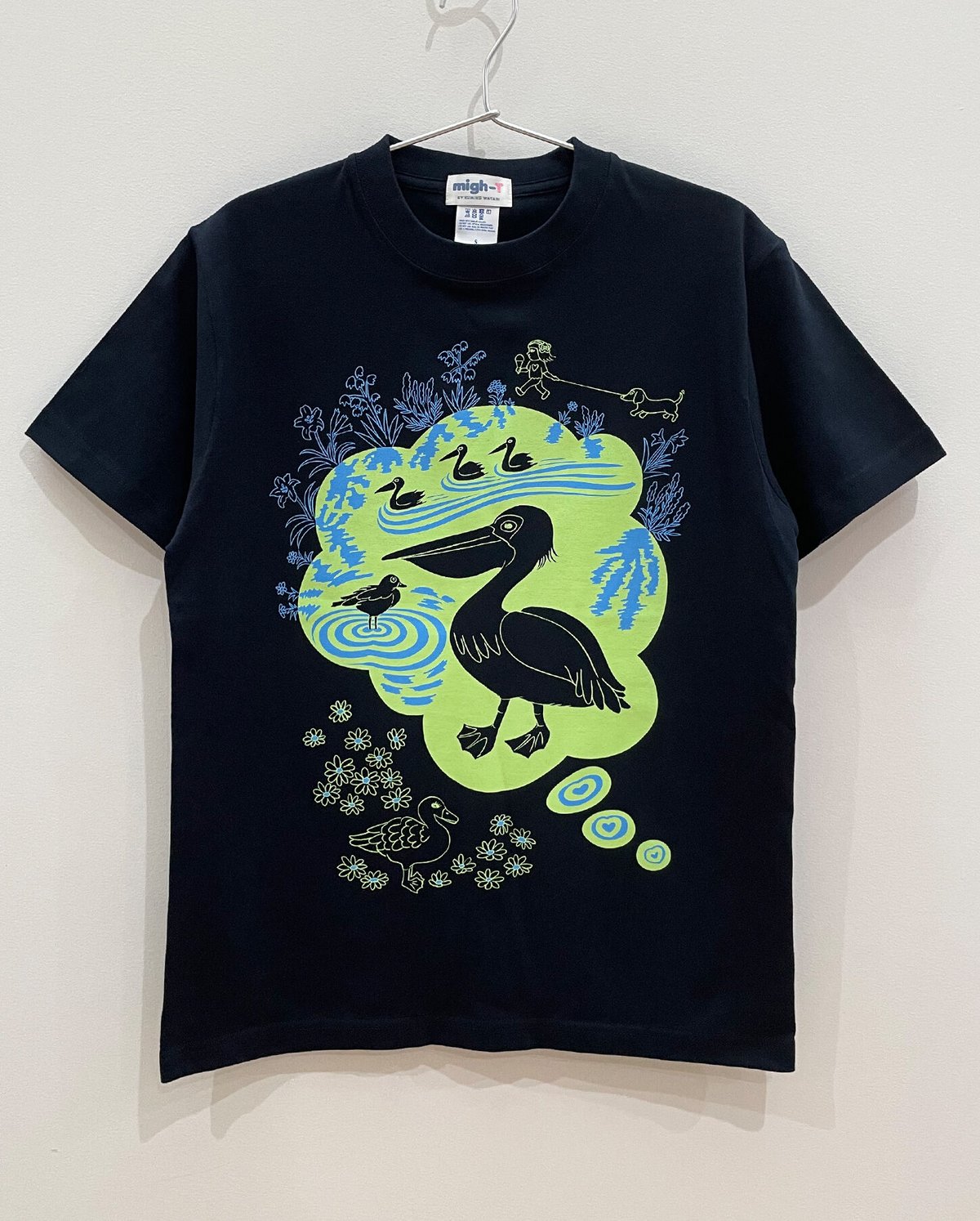 ペリカンドリームTシャツ (dark navy) | migh-T by Kumiko Watari