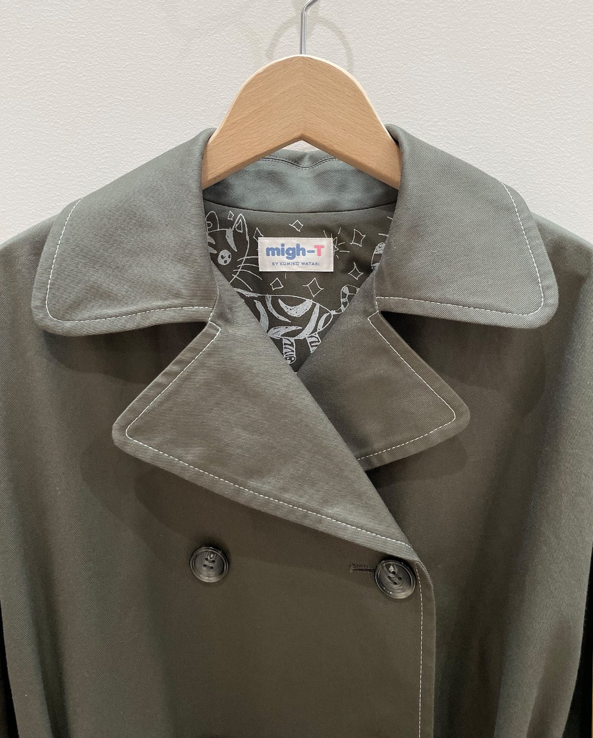 ネコ♡ベルトトレンチコート (dark olive) | migh-T by Kumiko W