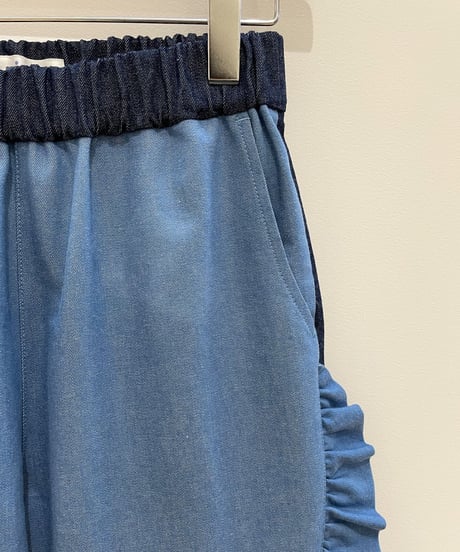 エプロンデニムパンツ (blue)