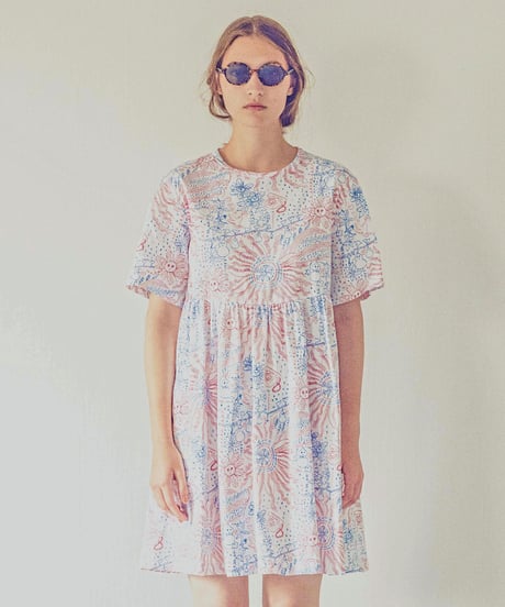 <SAMPLE SALE> 時計草プリントカットソーワンピース