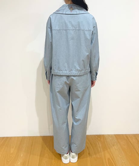 ハートサイン刺繍えりジャケット (light blue)