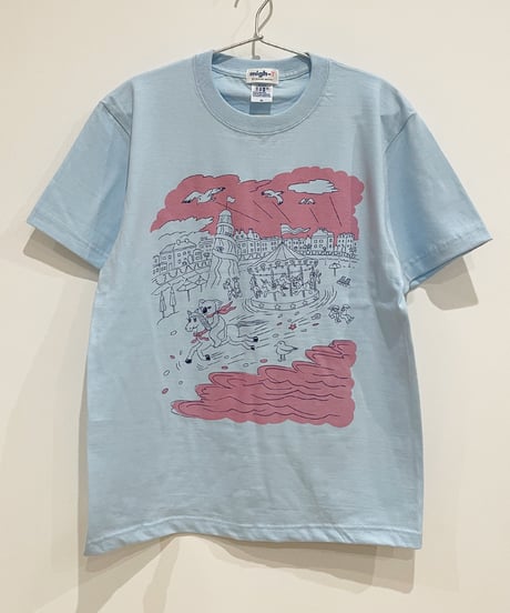 海辺の遊園地Tシャツ (light blue)