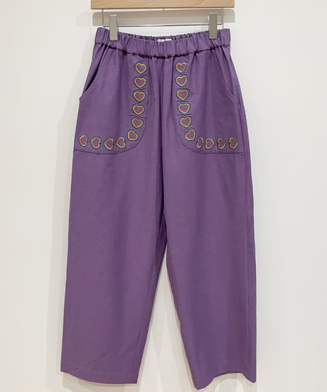 レインボーハート刺繍パンツ (purple)
