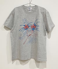 フラワースマイルTシャツ (grey)