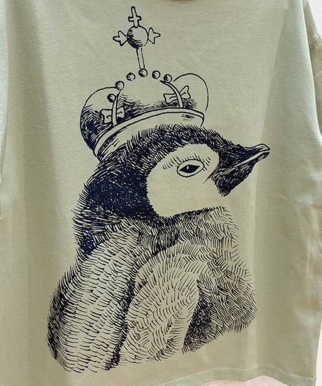 エンペラーペンギンのオーバーサイズTシャツ (sage green)