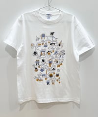 Cat Family Tree 半袖Tシャツ (white)