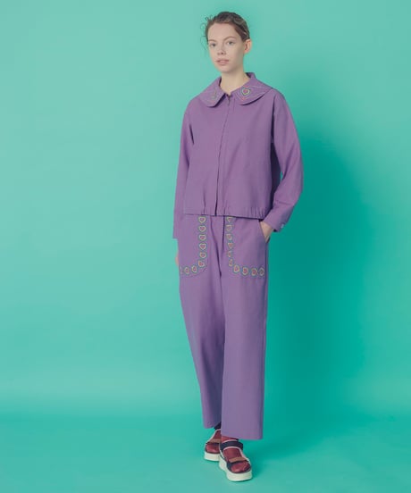 レインボーハート刺繍パンツ (purple)