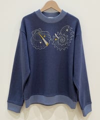 マーメイドシェル刺繍スウェット (blue)