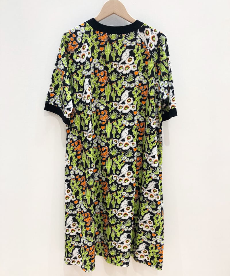 サボテンプリントカットソーワンピース (black) | migh-T by Kumiko W