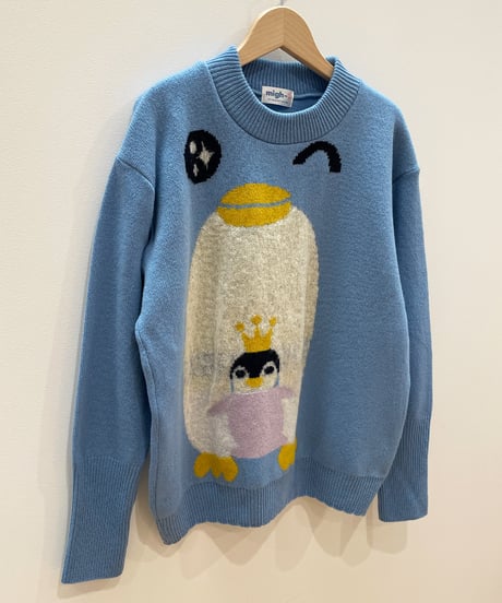 ペンギン親子のセーター (blue)