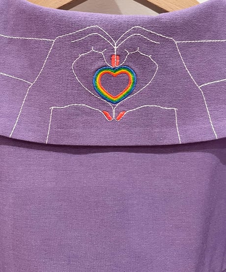 ハートサイン刺繍えりジャケット (purple)