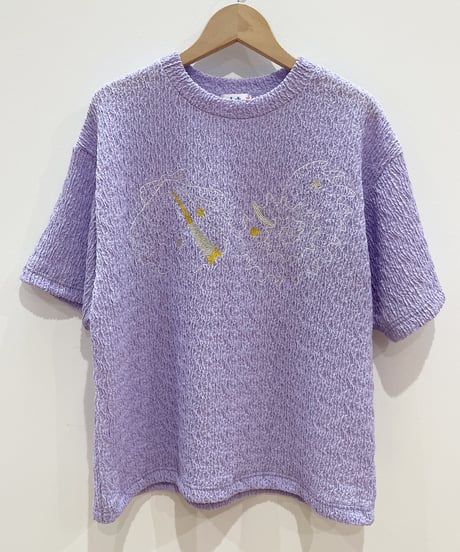 マーメイドシェル刺繍Tシャツ (lavender)