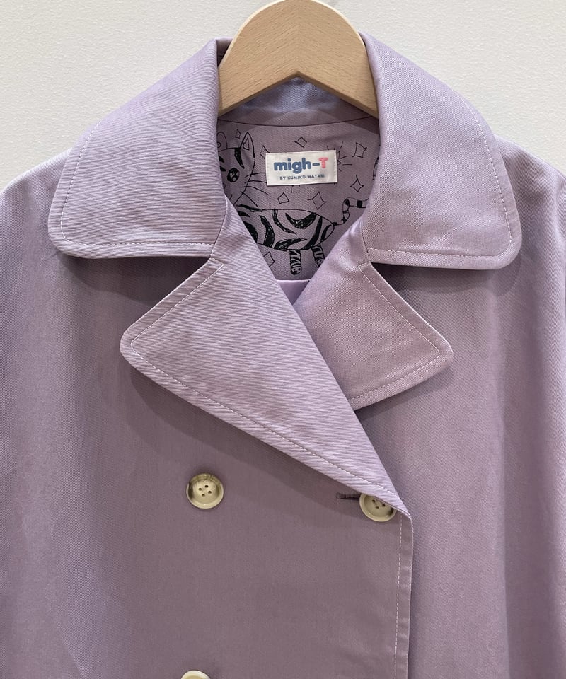 ネコ♡ベルトトレンチコート (mauve) | migh-T by Kumiko Watari ネコ♡ベルトトレンチコート (mauve) | migh-T by Kumiko Watari