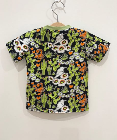 サボテンプリントベビーTシャツ (black)