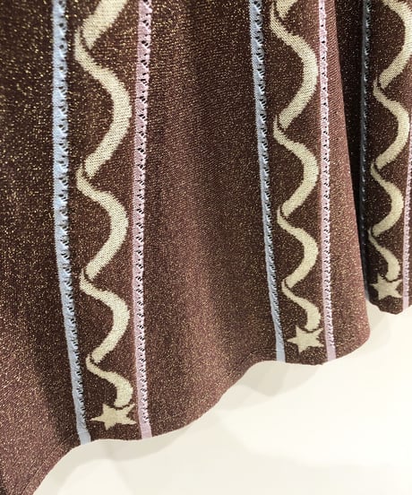 流れ星のニットフレアスカート (brown)