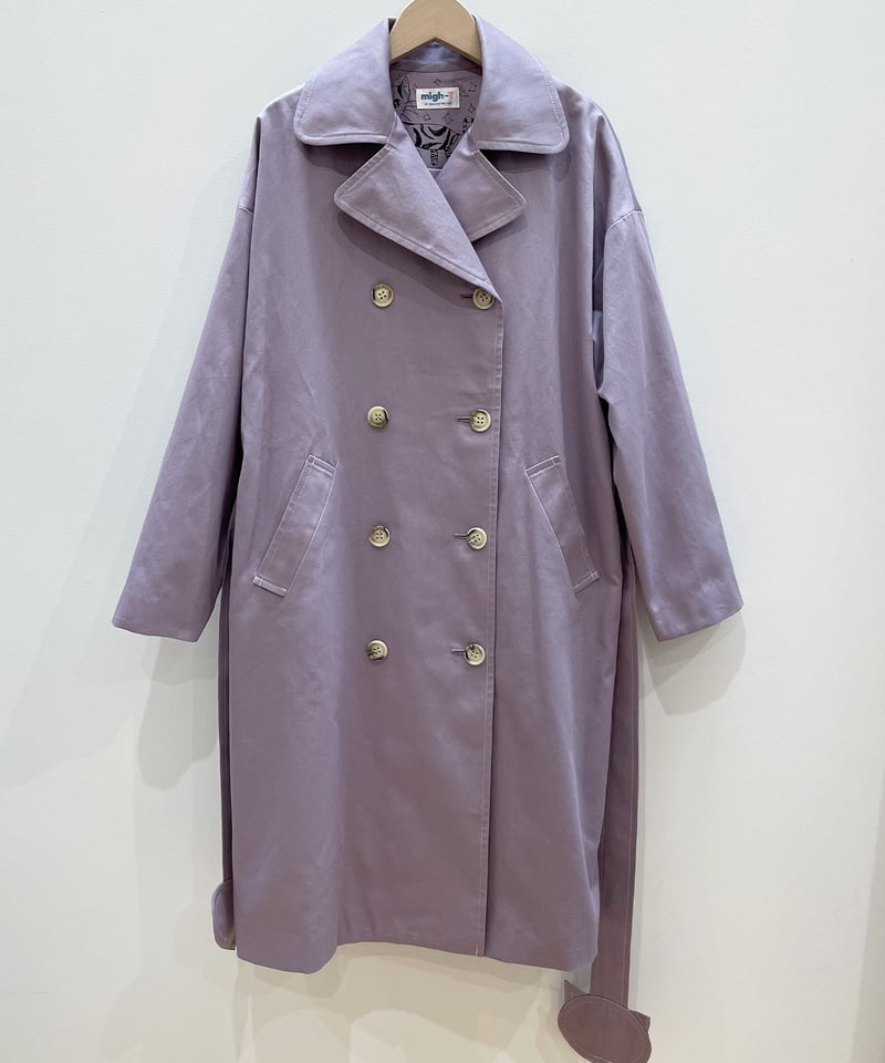 ネコ♡ベルトトレンチコート (mauve) | migh-T by Kumiko Watari ネコ♡ベルトトレンチコート (mauve) | migh-T by Kumiko Watari