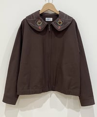 ハートサイン刺繍えりジャケット (dark brown)