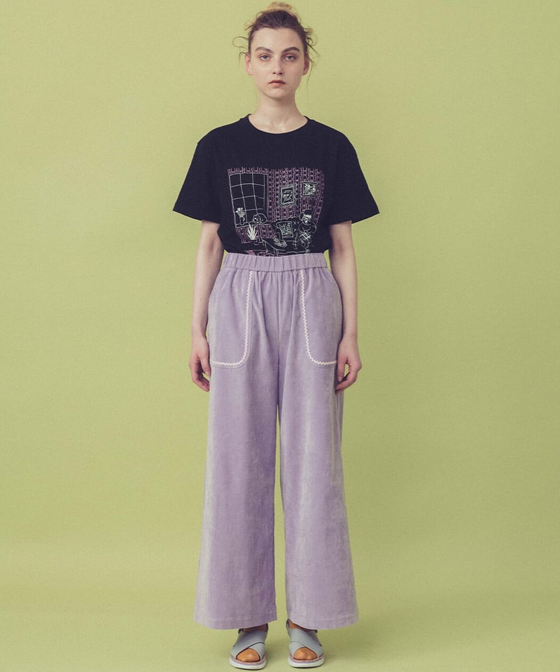 SAMPLE SALE> 別珍ワイドパンツ (lavender) | migh-T by K