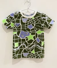 街路図キッズTシャツ (olive)