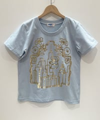 アールデコビルプリントTシャツ（light blue)