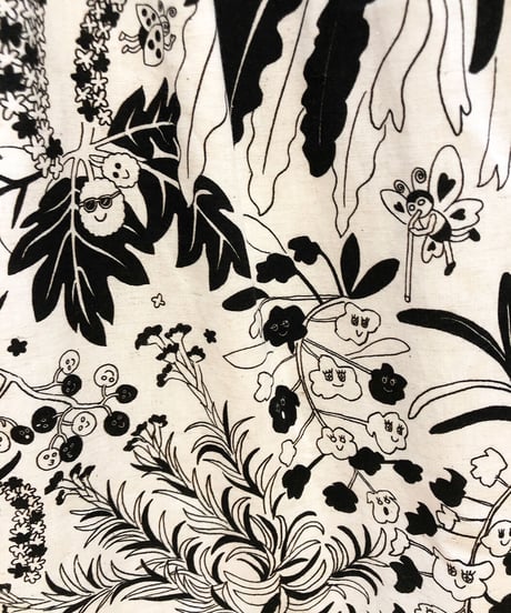 植物プリントのギャザースカート