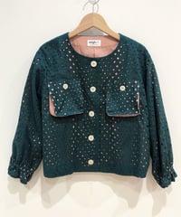 <SAMPLE SALE> 穴あきエンブロイダリージャケット (green)
