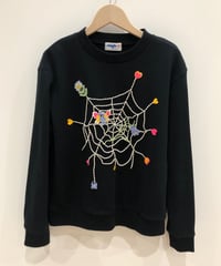 クモの巣刺繍のスウェット (black)